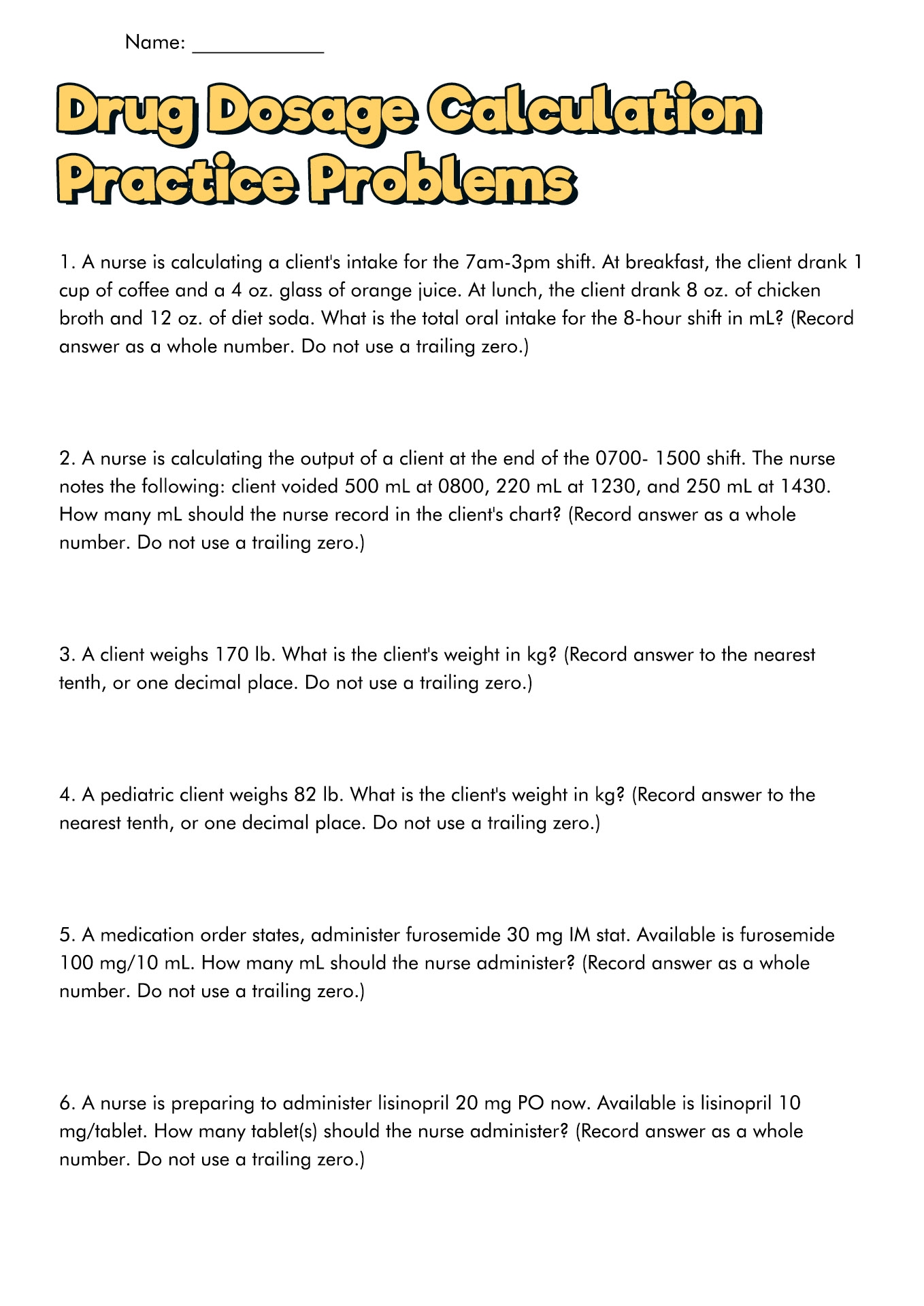 11 Med Math Worksheets Free PDF At Worksheeto