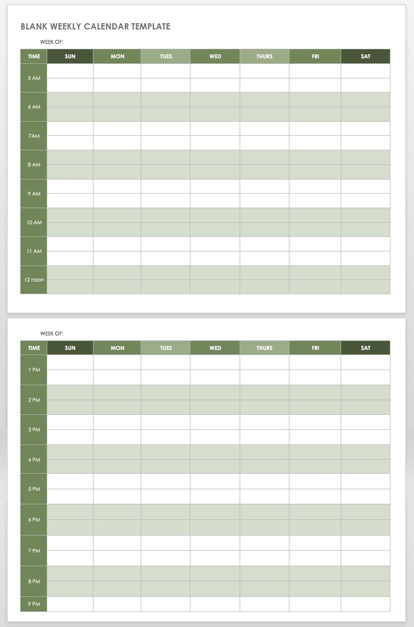 Free Weekly Schedule Templates For Excel