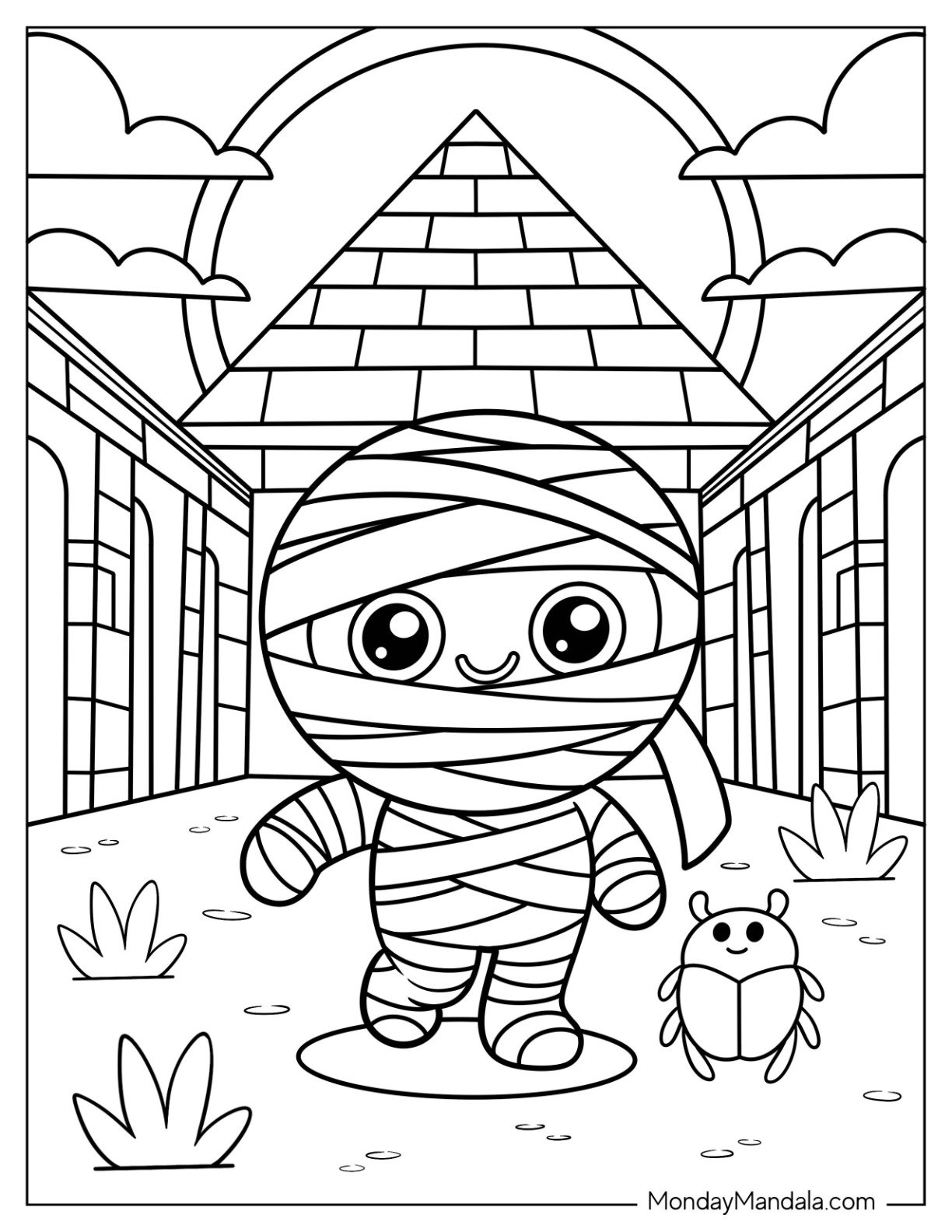38 Mummy Coloring Pages Free PDF Printables