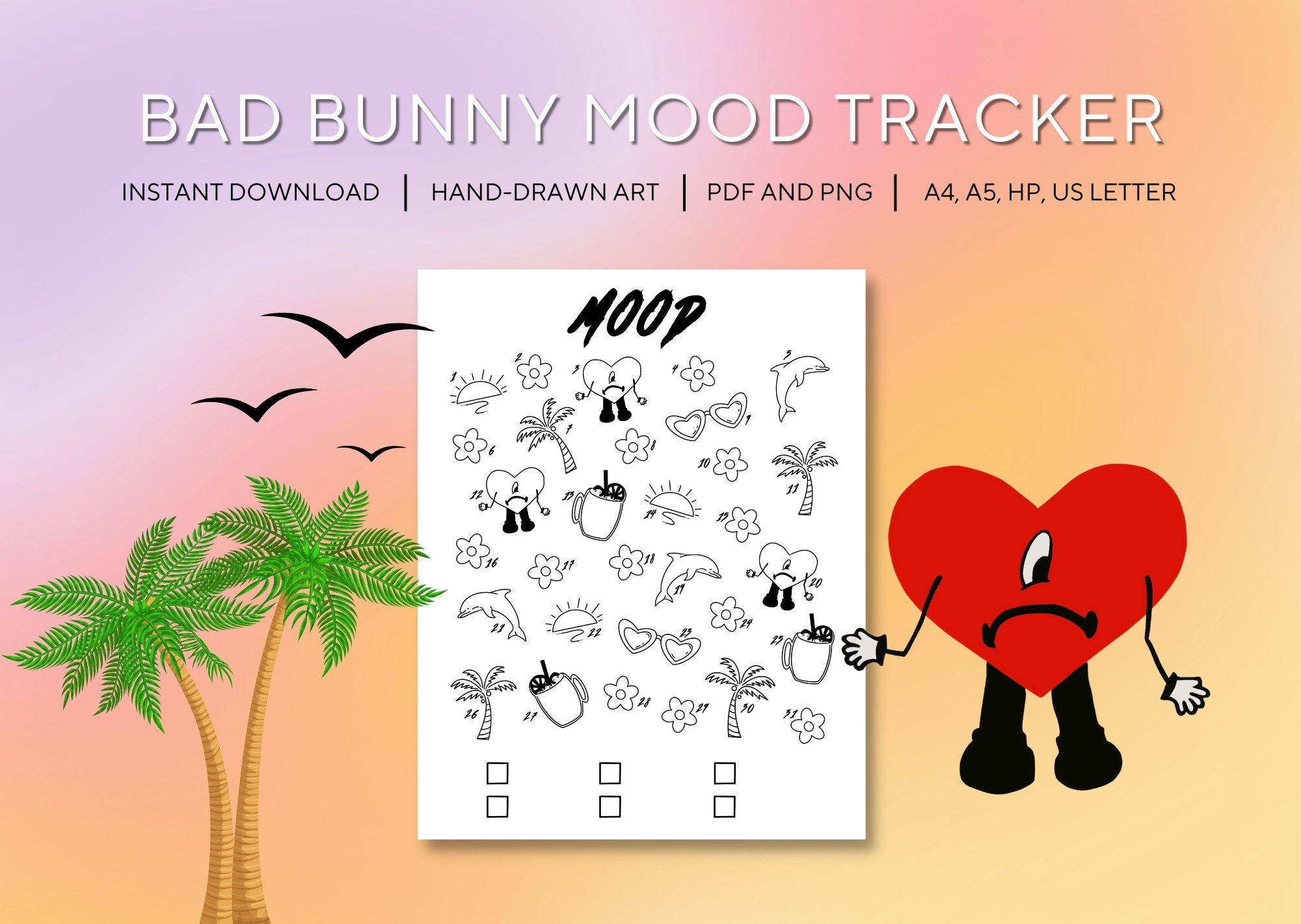 Adult Coloring Book Bad Bunny Etsy