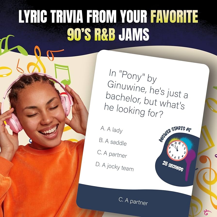 Amazon Lyric Legend 90 S R B Music Trivia Game Collection Expandable Multi Deck Finish The Lyrics Party Game Set For Game Night Families Groups 3 Games In One Box Toys
