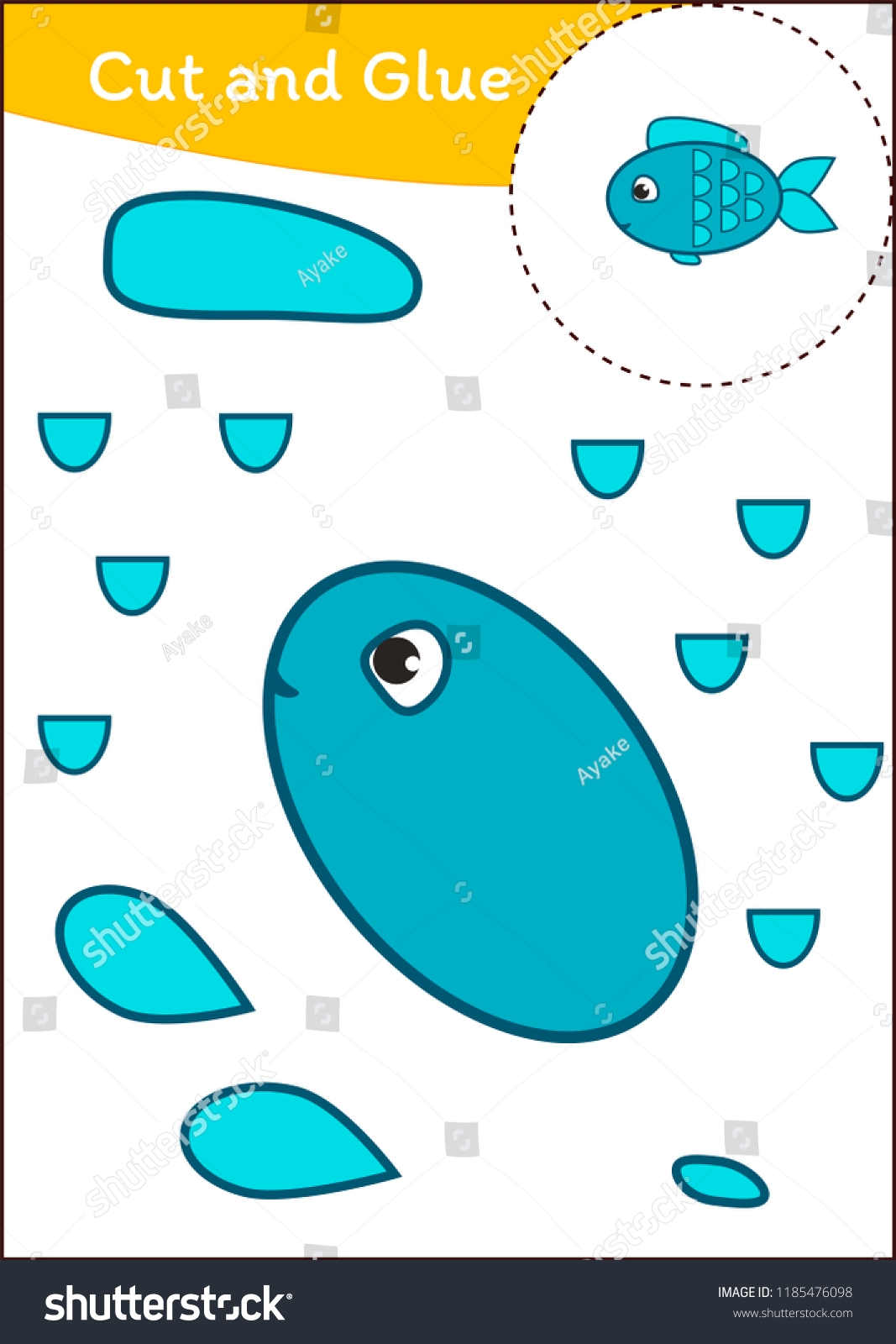 Goldfish Craft For Kids Sea Life Activity Ocean Animals Craft Cut Paste Activity Goldfish Coloring Page Goldfish Paper Craft Etsy