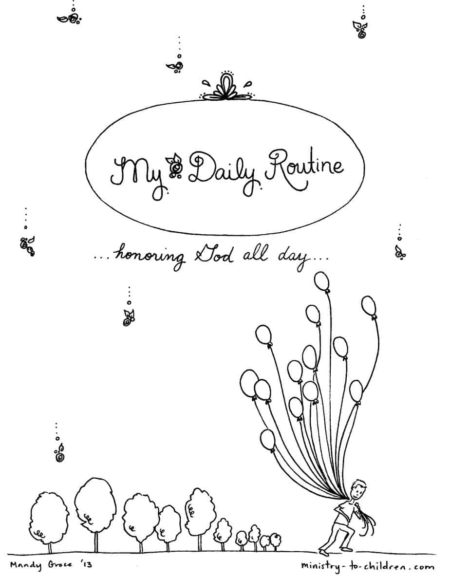 Daily Routine Coloring Book For Children Free Printable