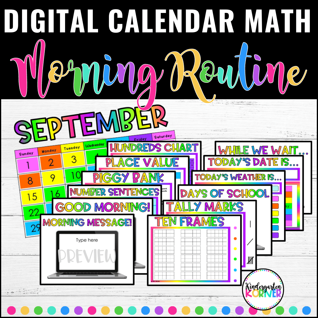 Digital Calendar Interactive Slides Math Activities Morning Meeting Kindergarten 1st Kindergarten Korner A Kindergarten Teaching Blog