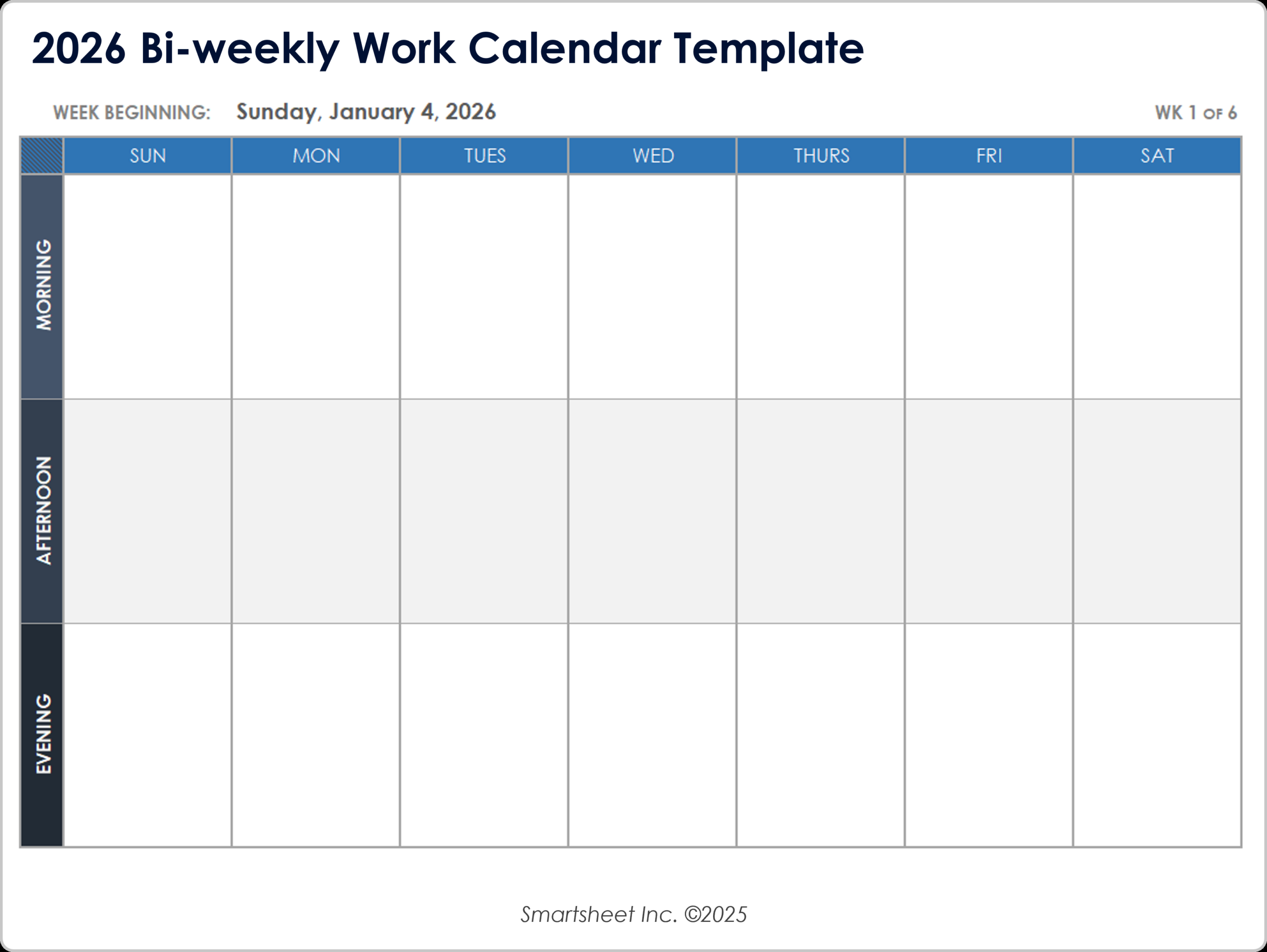 Free Blank Calendar Templates Smartsheet