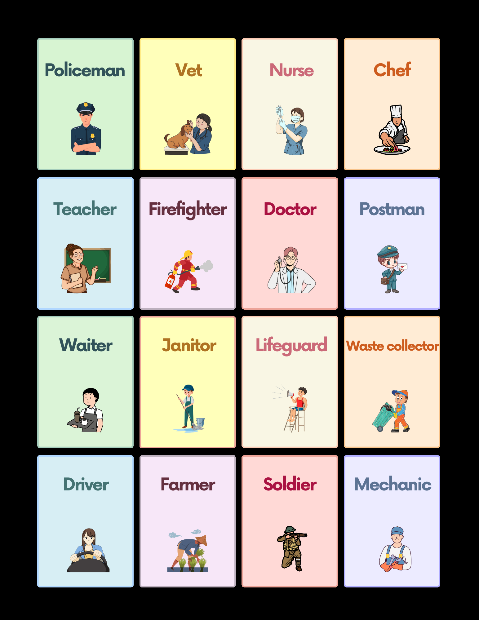 Community Helpers Flashcards Occupations Printable Cards PDF Etsy