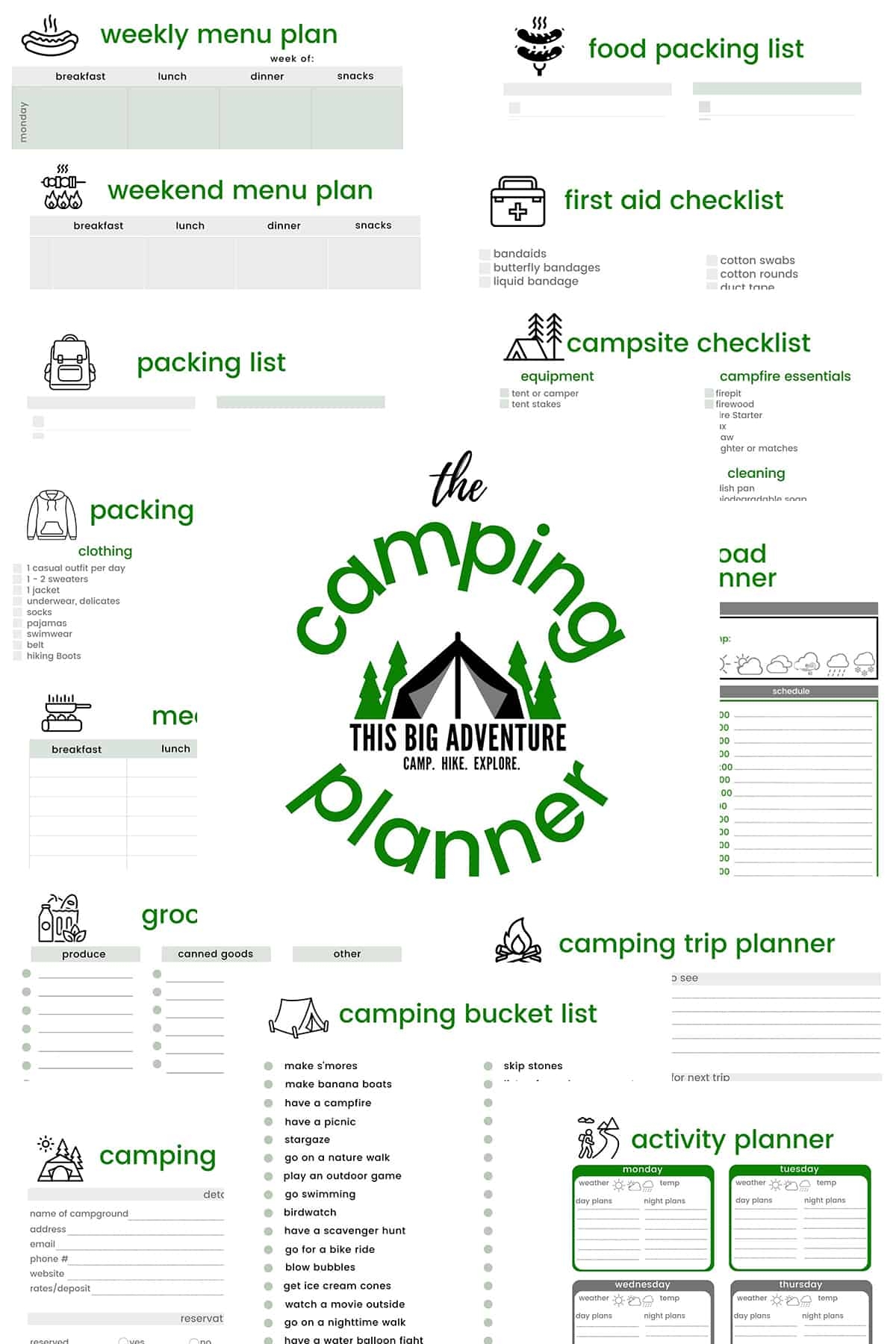 FREE Printable Camping Planner This Big Adventure