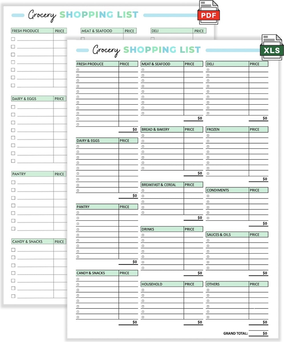 Free Printable Grocery List Templates In PDF WORD