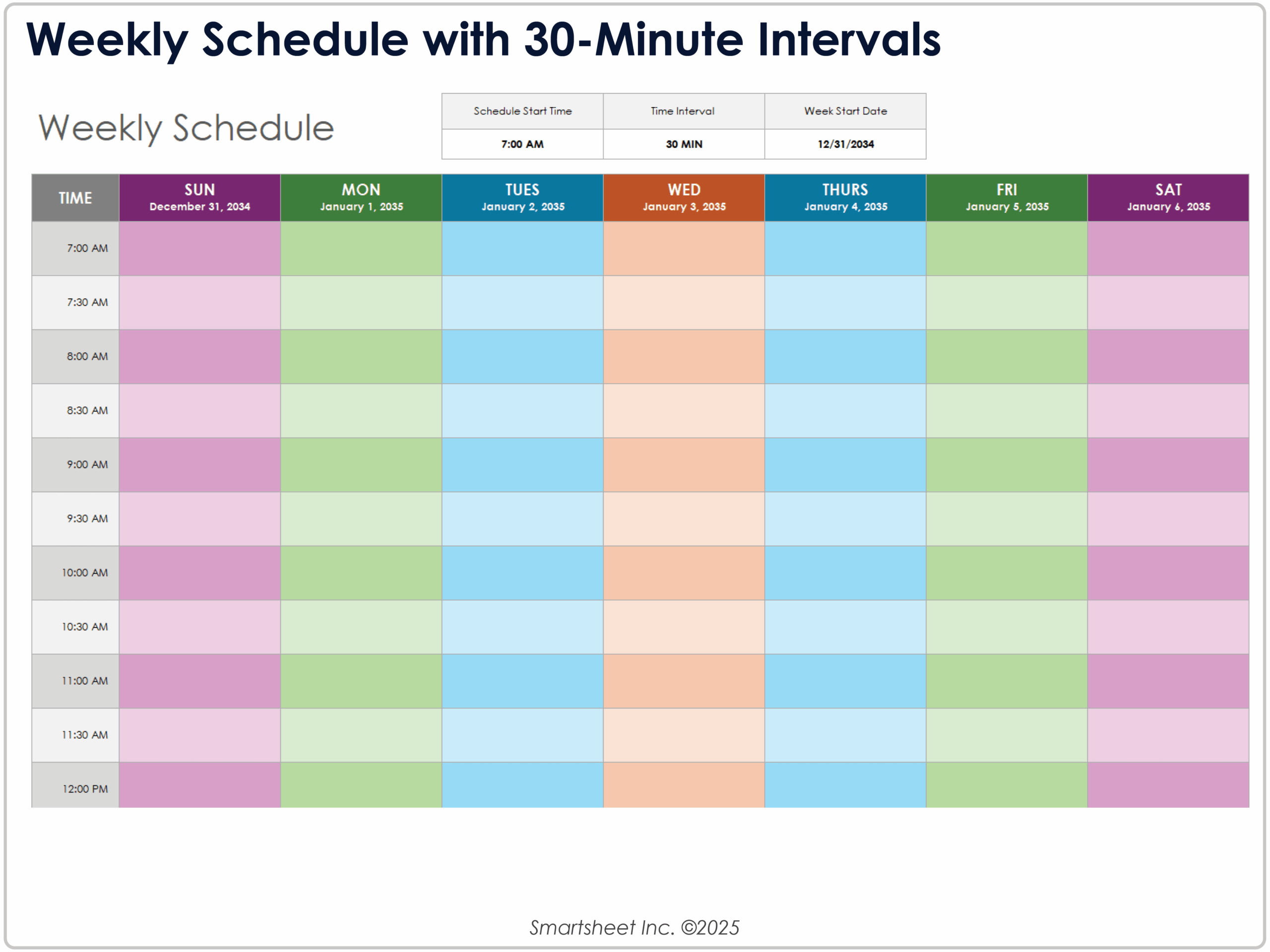 Free Weekly Schedule Templates For Excel