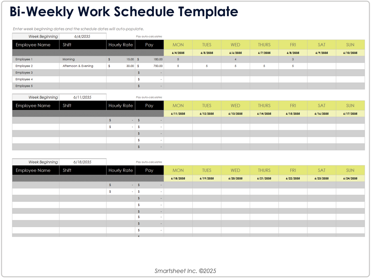 Free Weekly Schedule Templates For Excel Free Weekly Schedule Templates For Excel