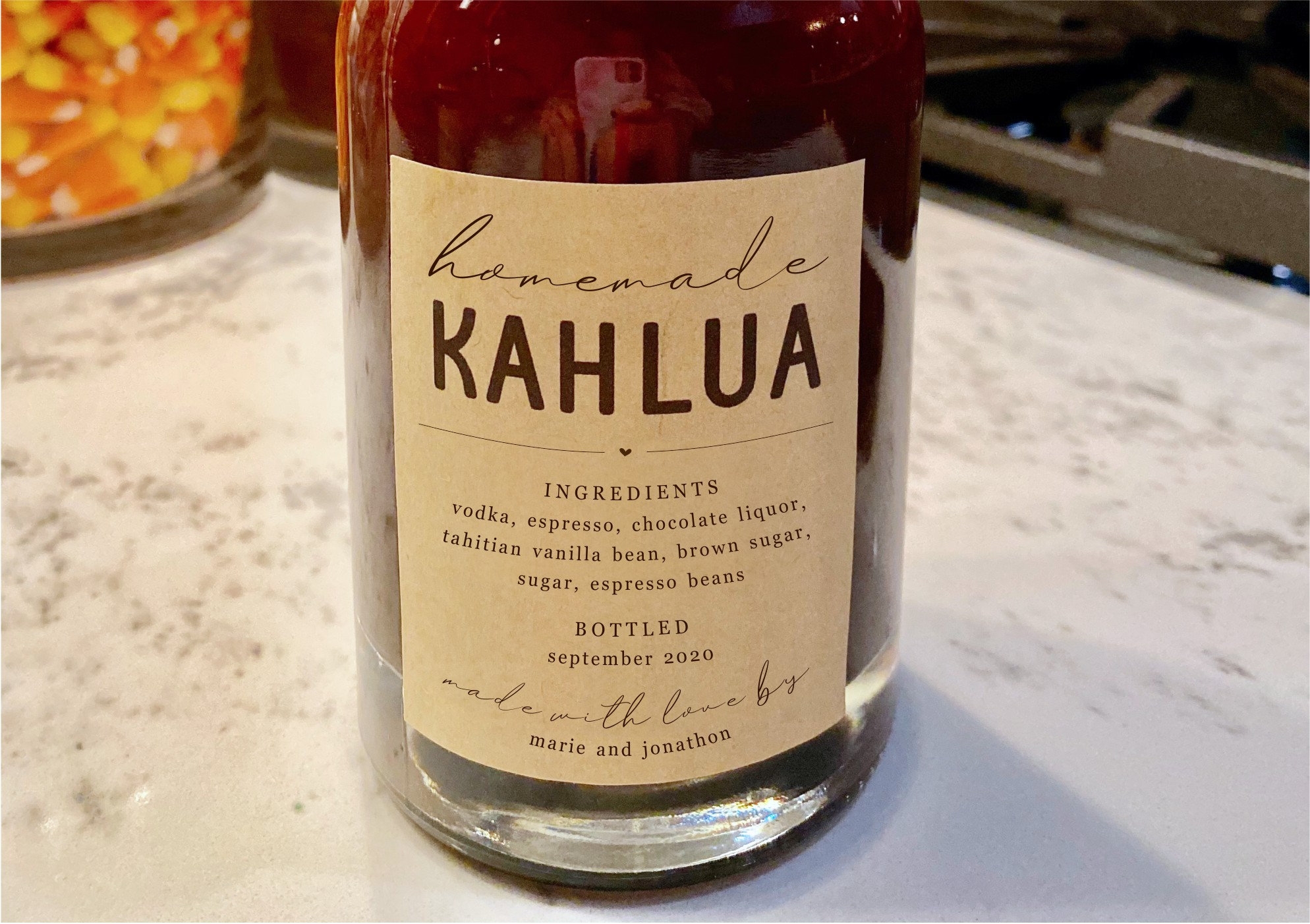 Printable Homemade Kahlua Label Digital File Bobotemp