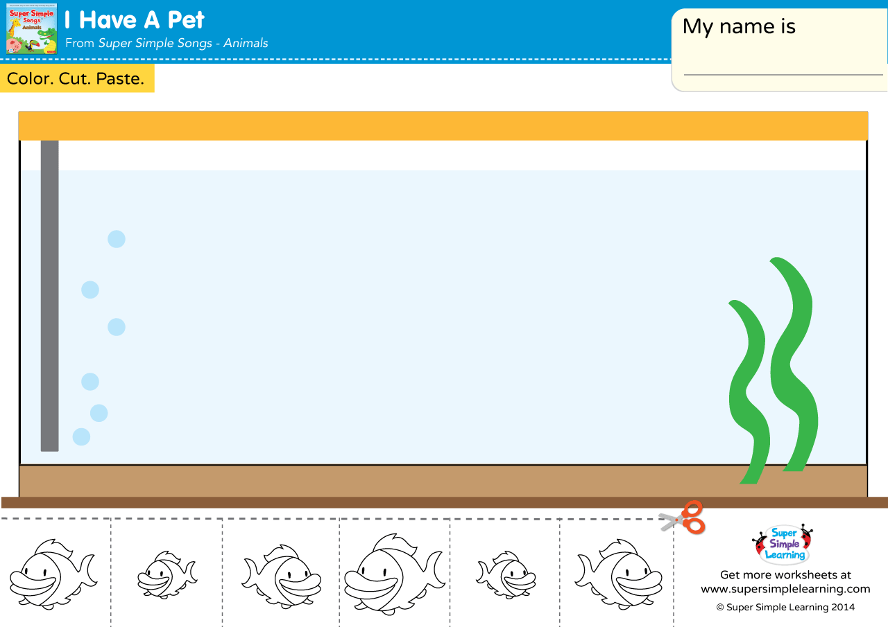 I Have A Pet Worksheet Cut Paste The Fish Super Simple