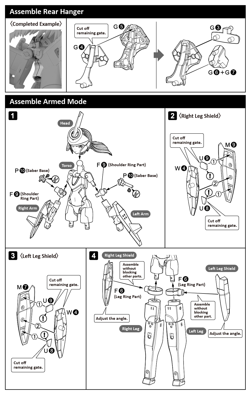 Instruction Manuals TYPE ANGEL ARNVAL KOTOBUKIYA Figures Model Kits Hobby