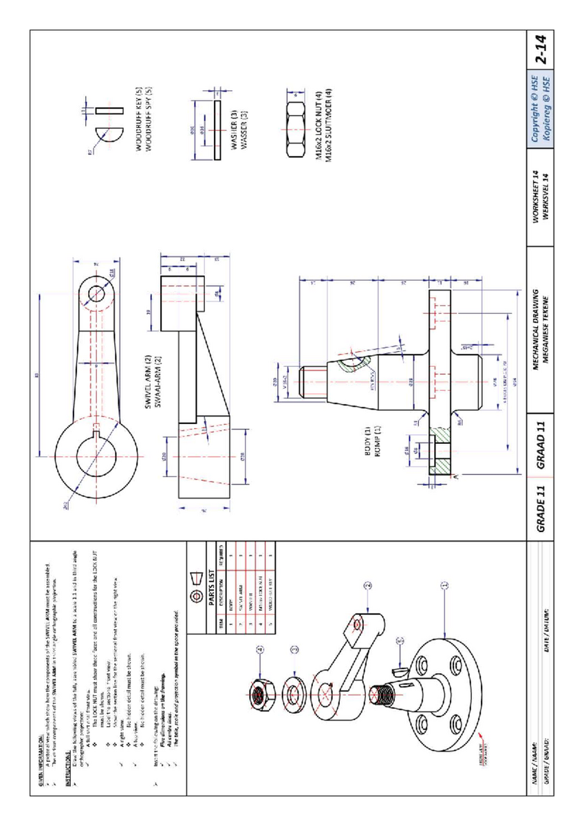 Mechanical Drawing Activities Assembly Of SWIVEL ARM CABLE TROLLEY BELT Studocu