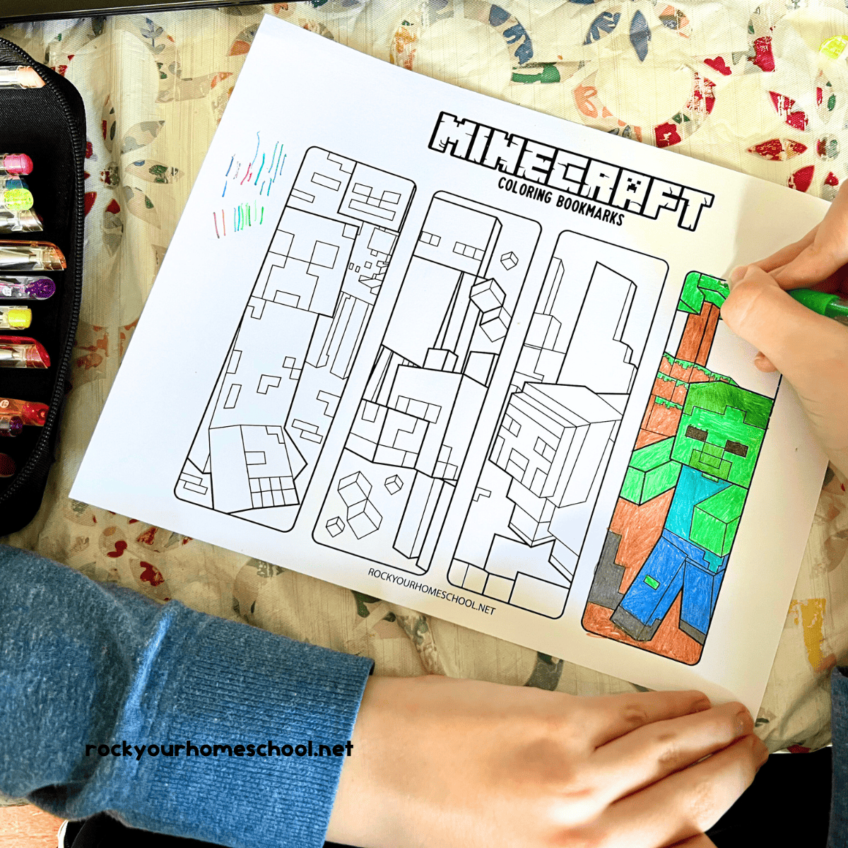 Minecraft Bookmarks To Color For Fun With Kids Free Rock Your Homeschool