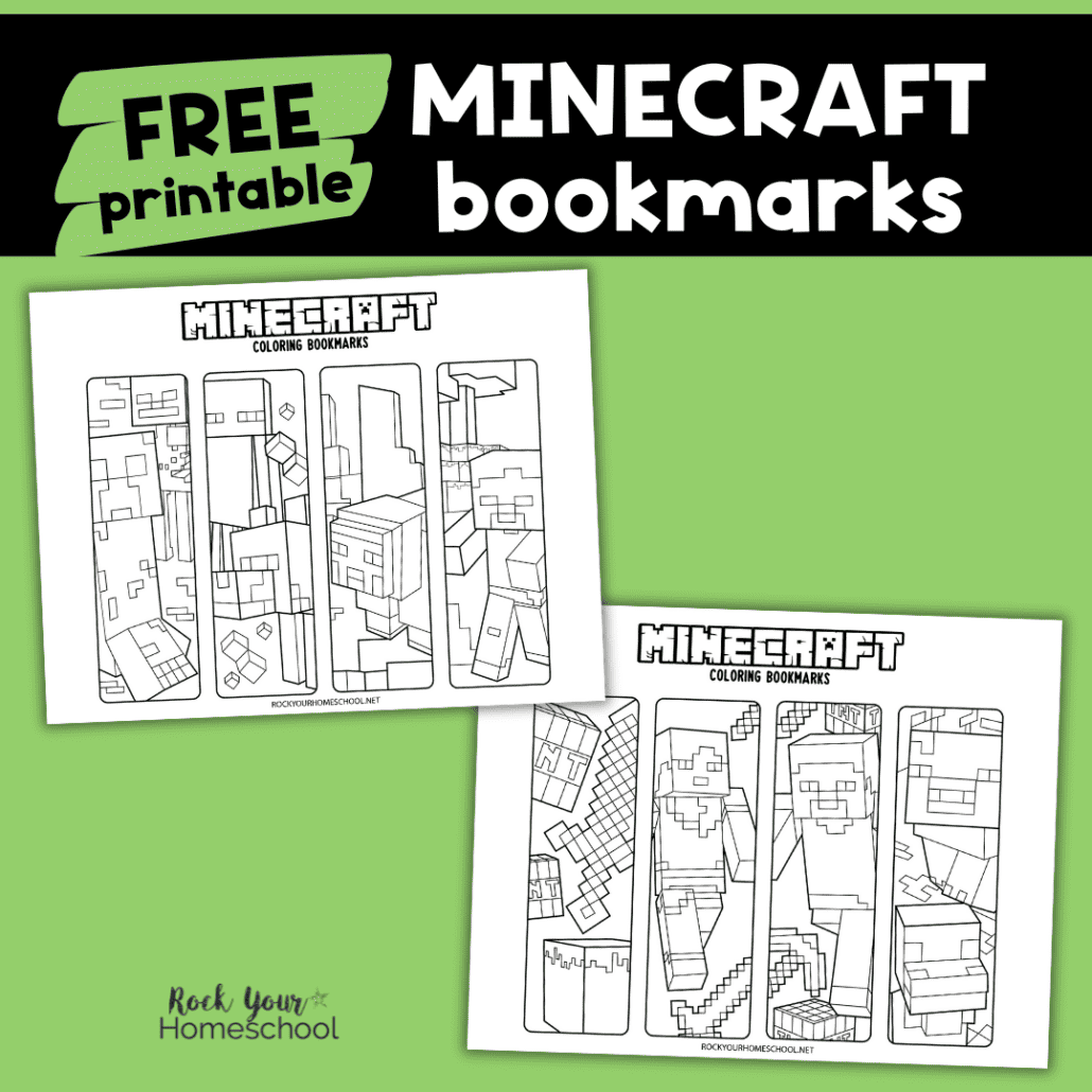 Minecraft Bookmarks To Color Rock Your Homeschool