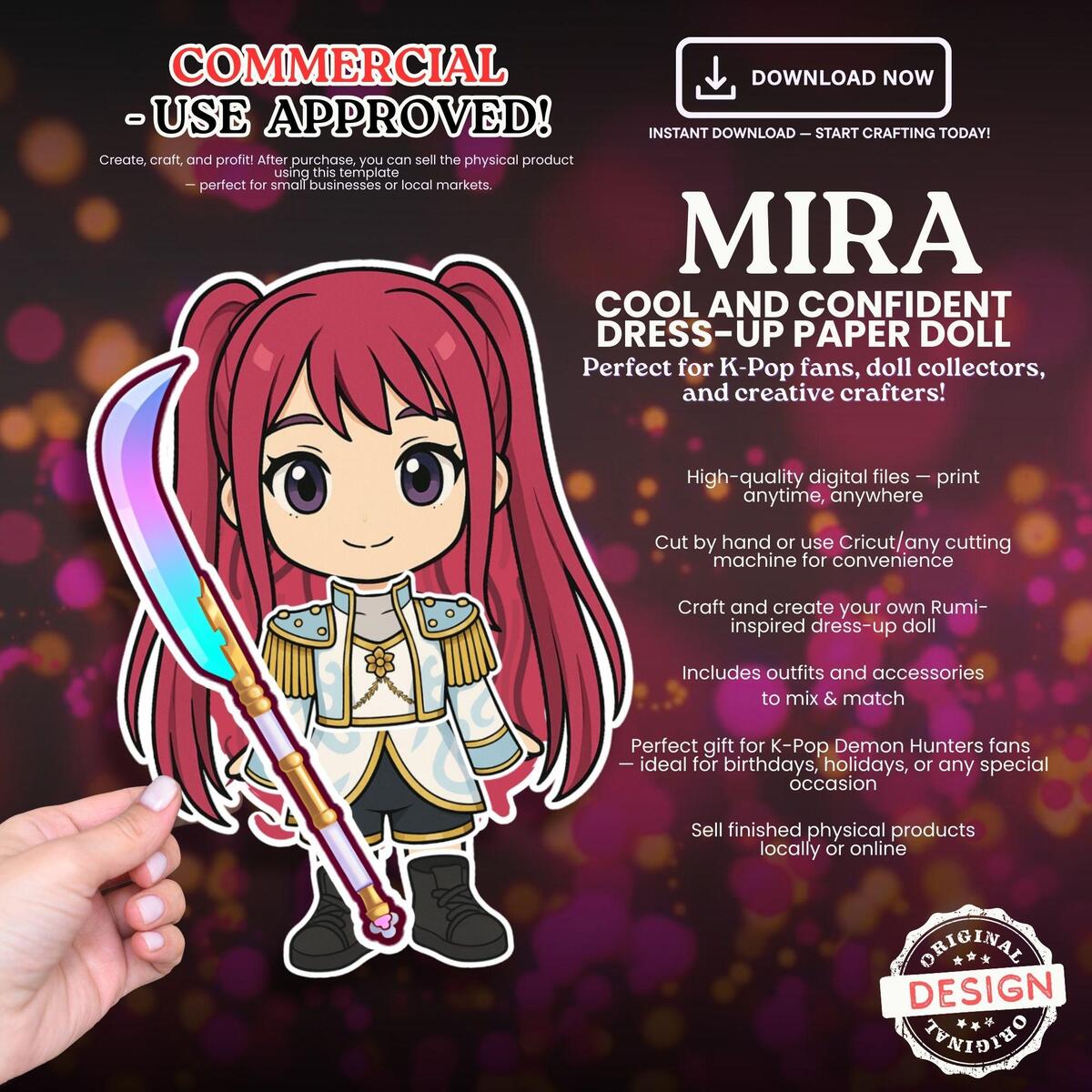 MIRA K Pop Paper Doll Printable Chibi Dress Up DIY Craft Digital Download Etsy