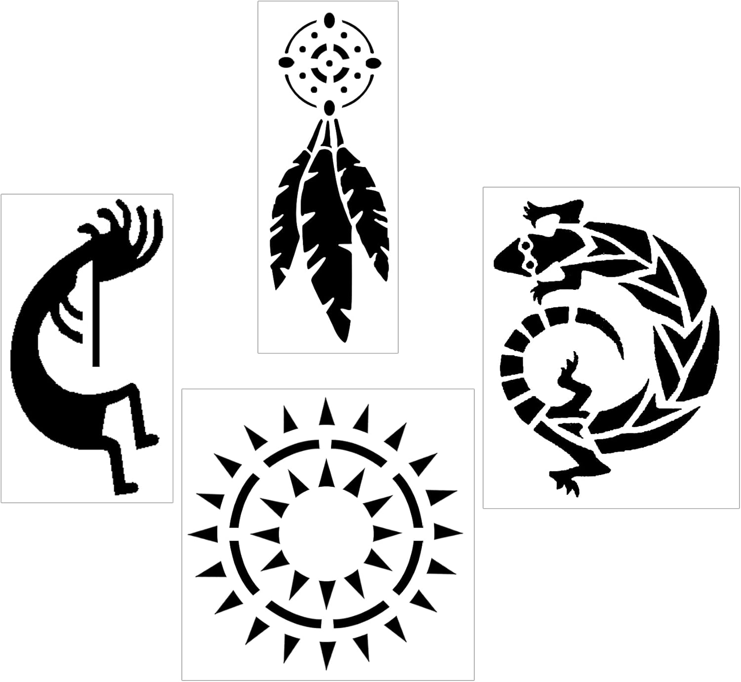 Modern Aztec Southwestern 4 X 4 Inch Stencil Set Of 4 Worksheets Library