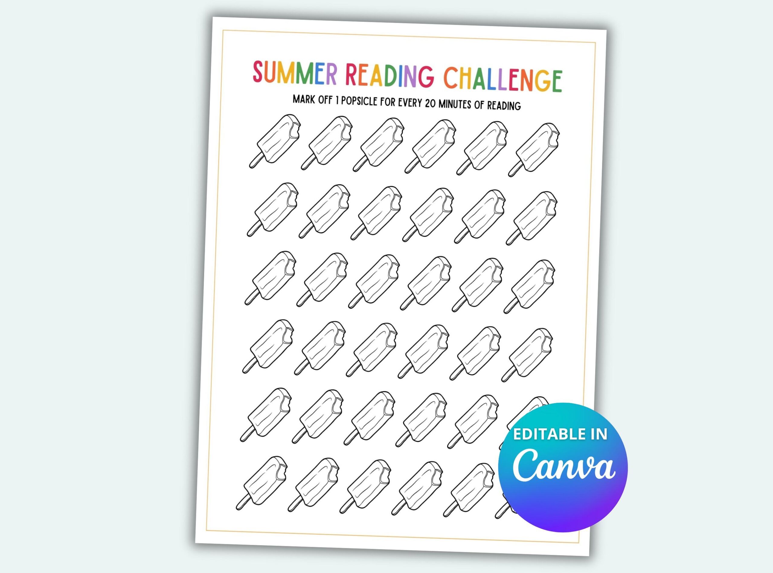 Summer Reading Challenge For Kids Printable Reading Tracker Ice Cream Reading Tracker Kids Reading Chart Kids Reading Log Summer Book Chart Etsy