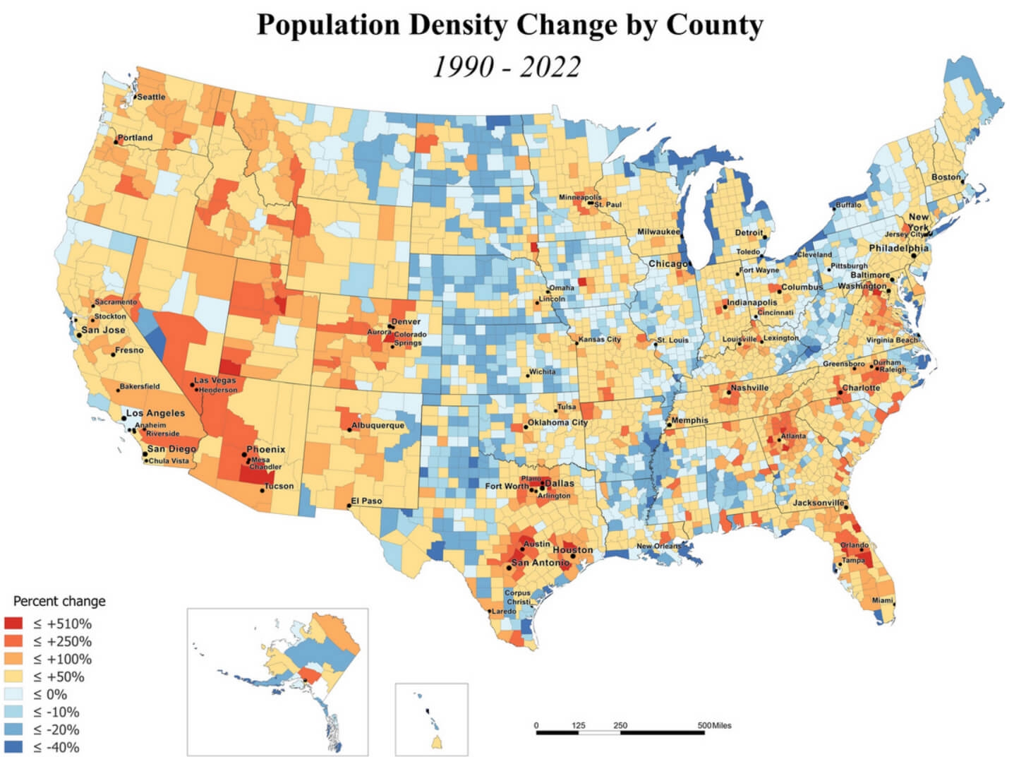 United States Population Density Map