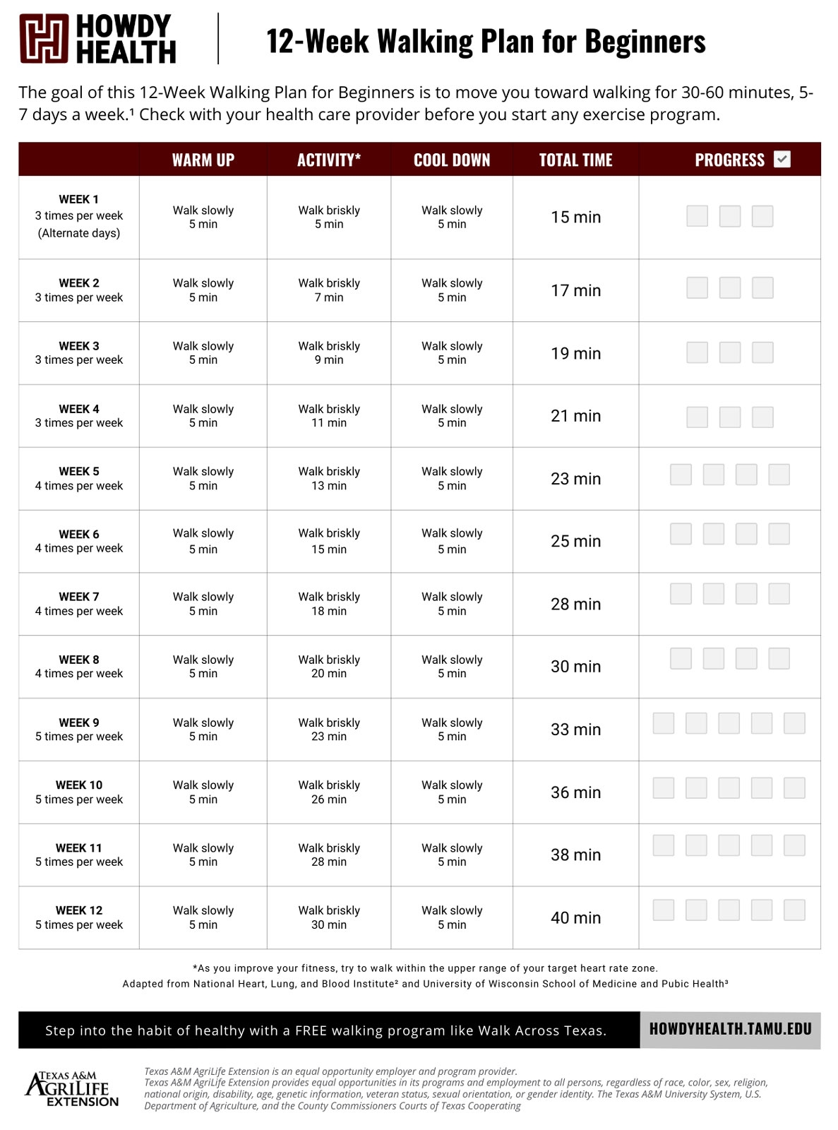 Walking Program That Includes A 12 Week Plan For Beginners
